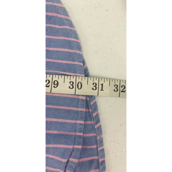Chaps Blue Pink  Stripe Long Sleeve Button-Up Cotton Shirt Men's Size Large - Picture 8 of 8
